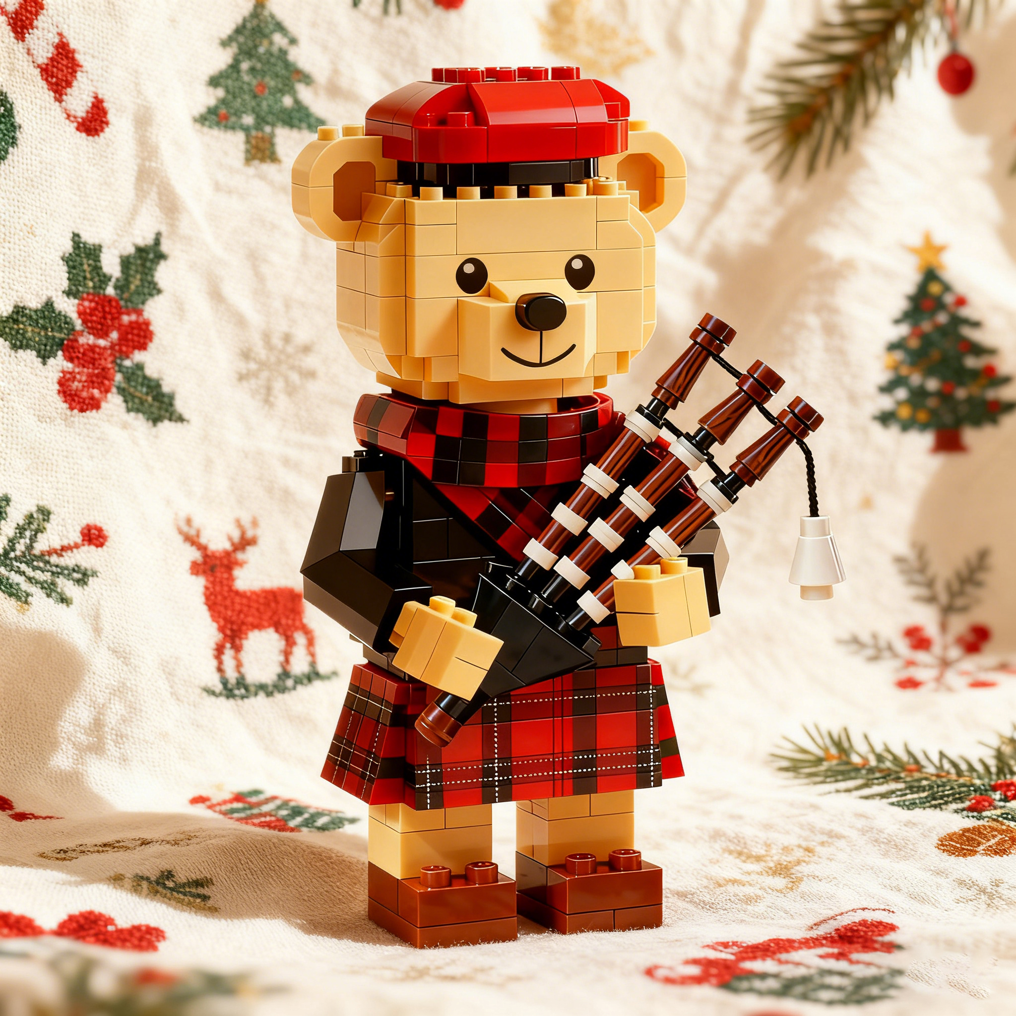 Scottish Bagpiper Bear Brick