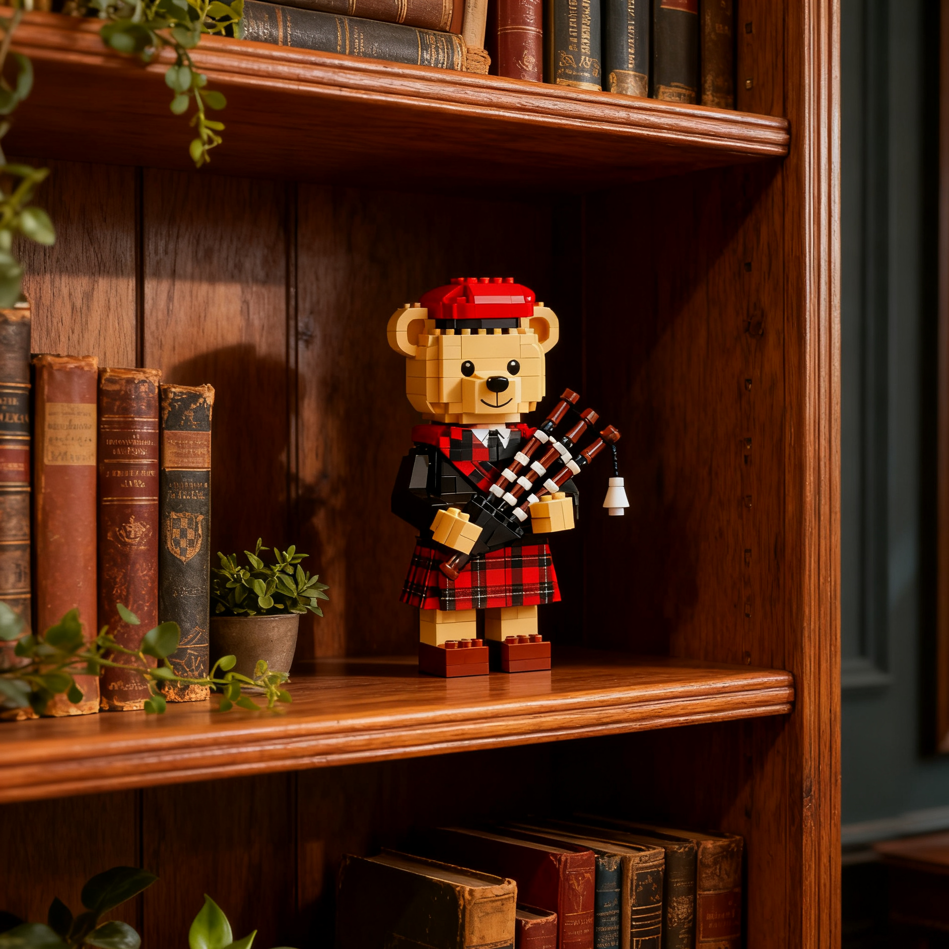 Scottish Bagpiper Bear Brick
