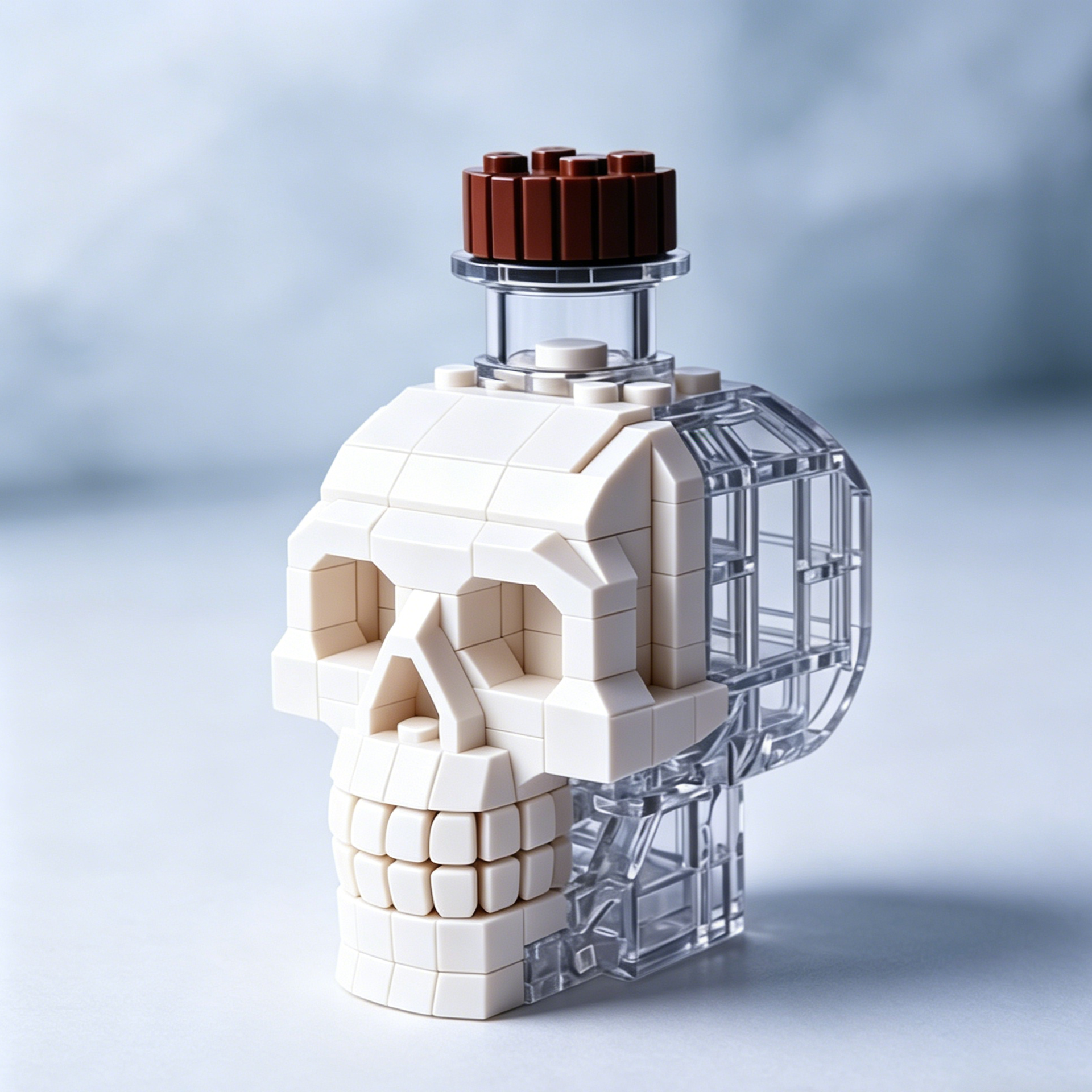 🎃💀 Skeleton Skull Buildable Decanter Brick Set