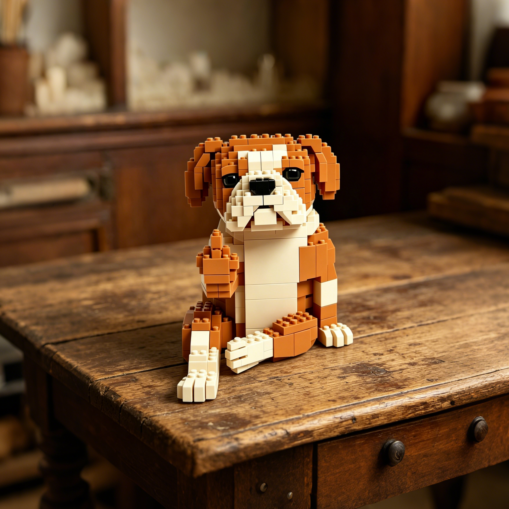 🐶✨Sassy English Bulldog Brick Set