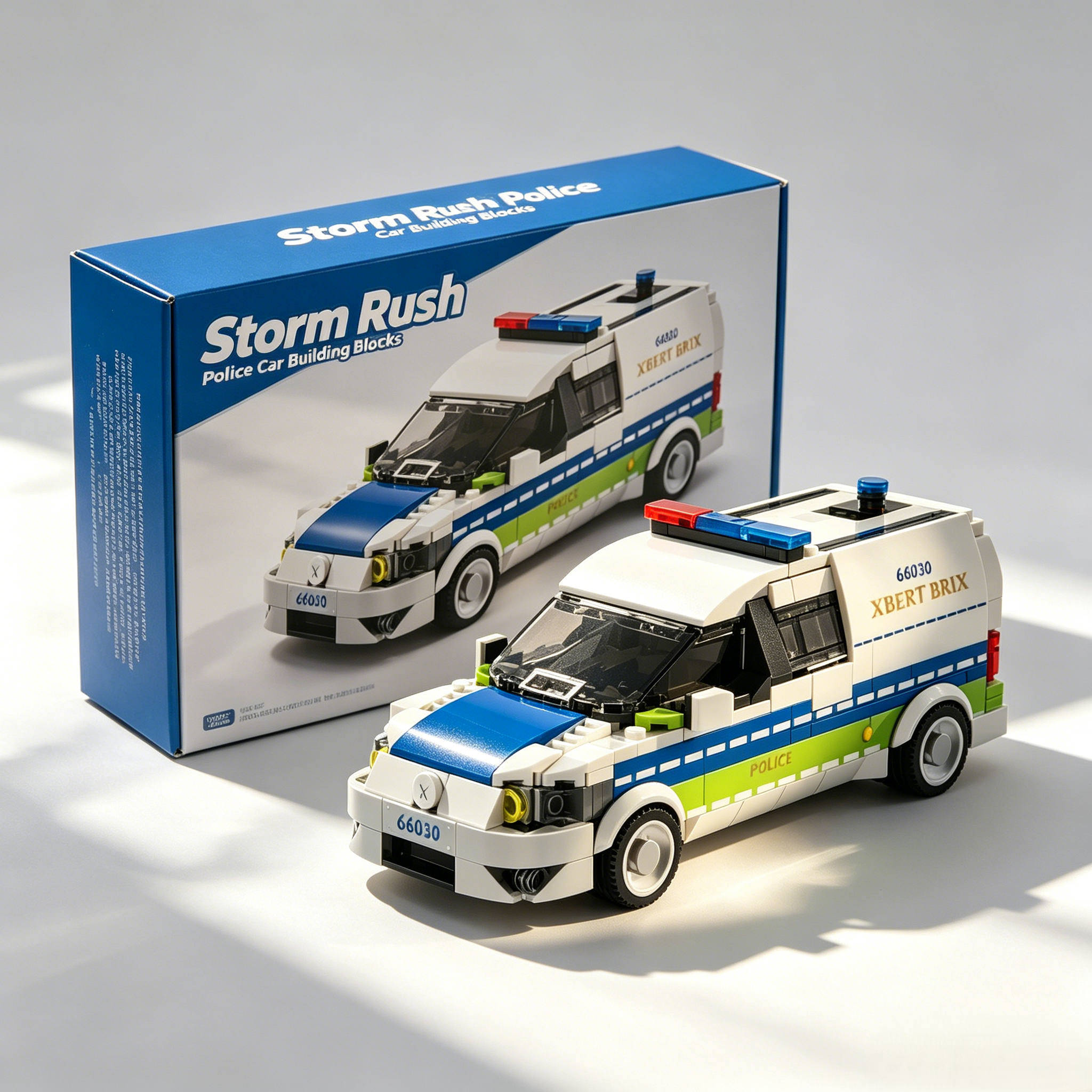Storm Rush Police Car Building Blocks