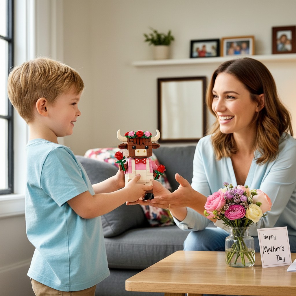 2025 Limited Edition--Highland Cow with Roses Brick Set