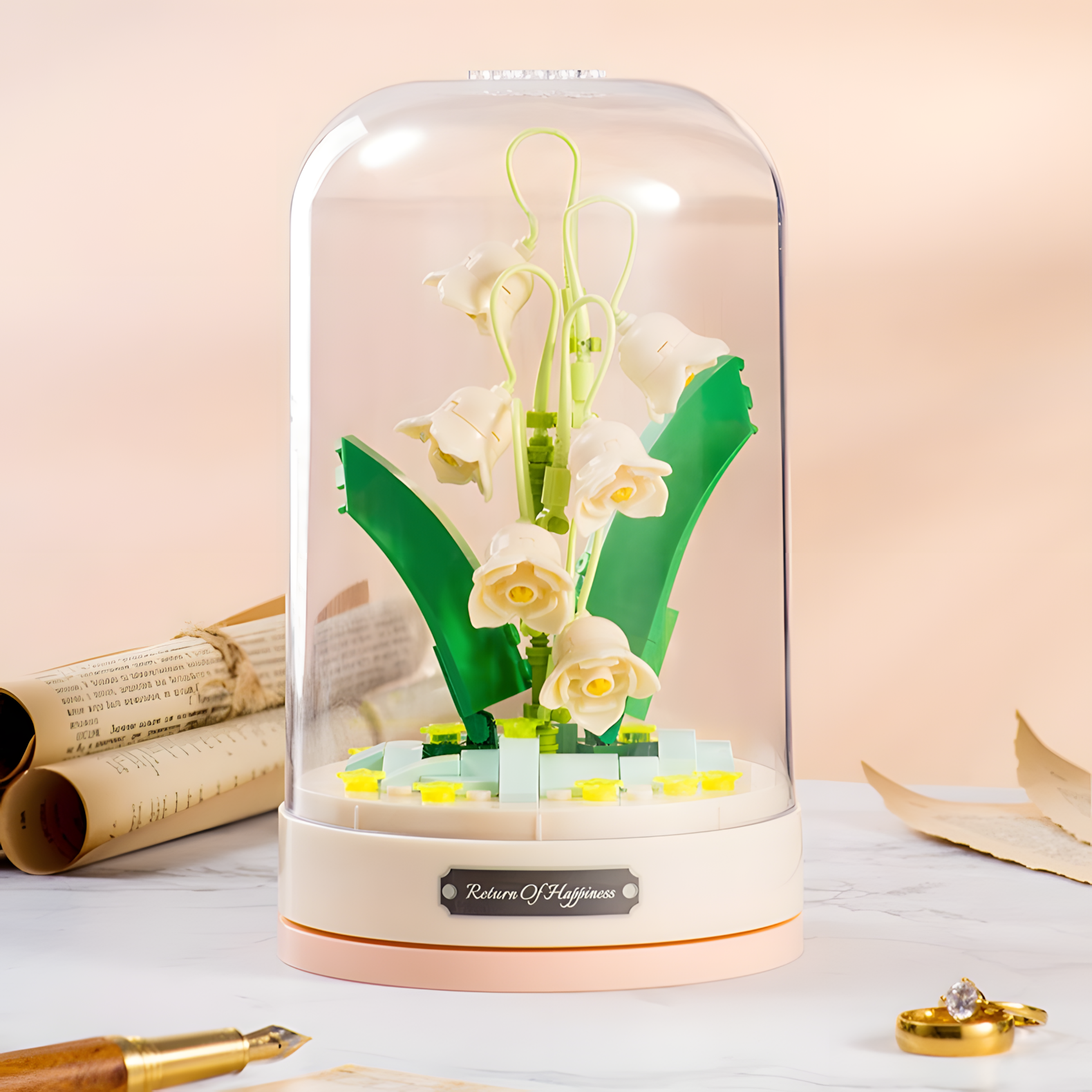 Block Flower Terrariums Music Box