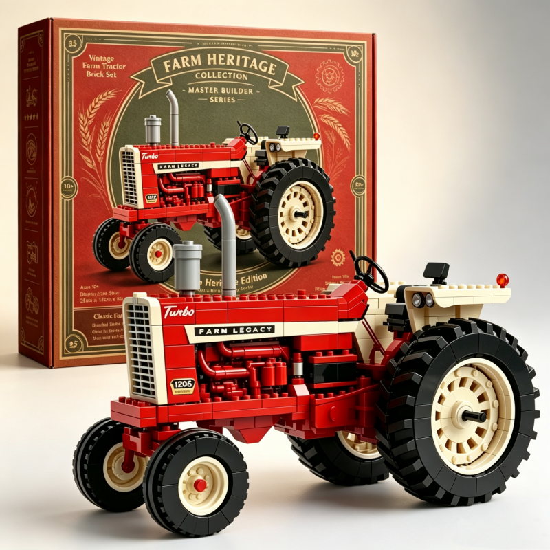 🚜🔥Vintage Farm Tractor Brick Set – Farm Heritage Collector Edition🌾Build a Piece of American Farm Legacy