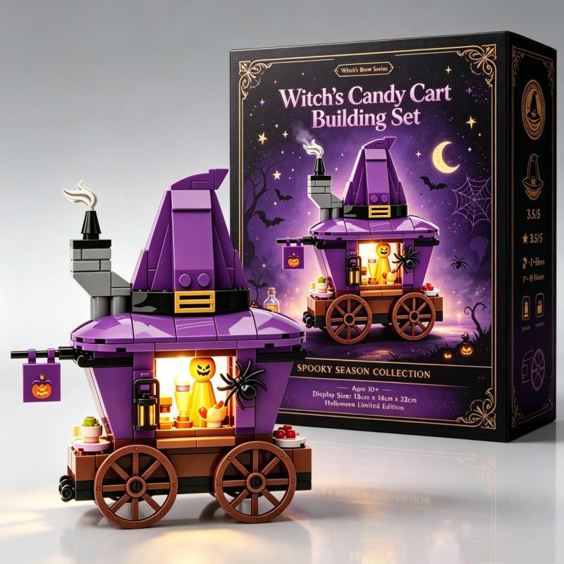 🧙‍♀️ Witch Hat Halloween Treat Cart Brick Kit