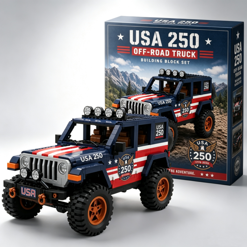 USA 250th Anniversary Semi-Quincentennial Limited Edition Off-Road Jeep Building Block Set
