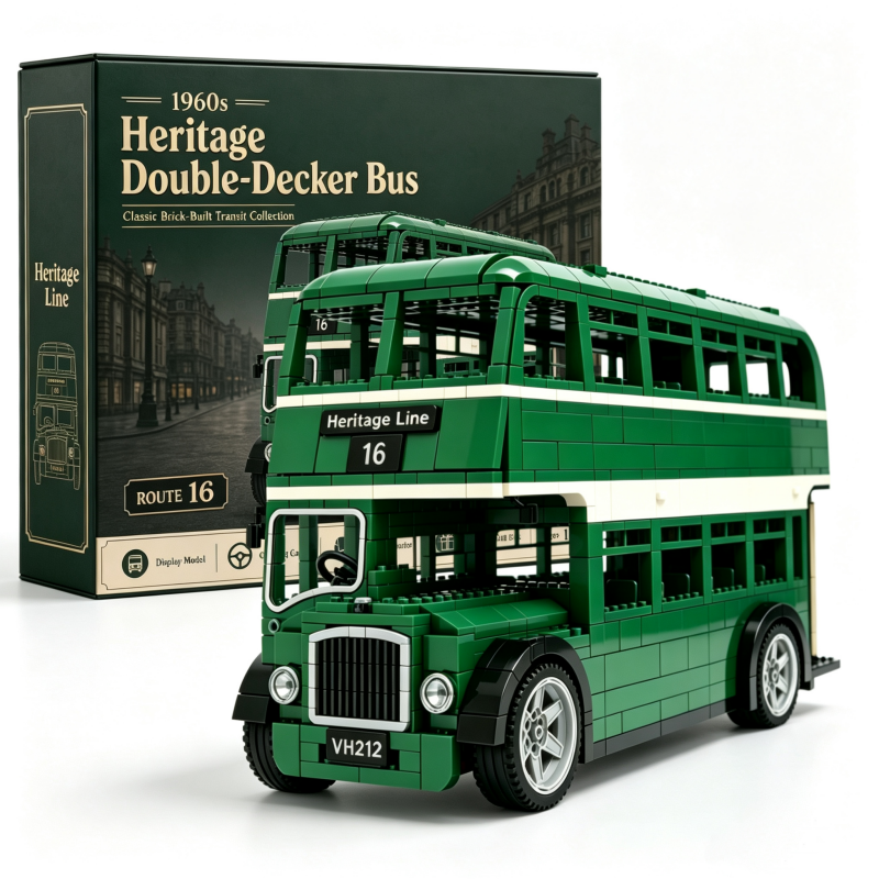 1960s Heritage Double-Decker Bus Building Set 🚛