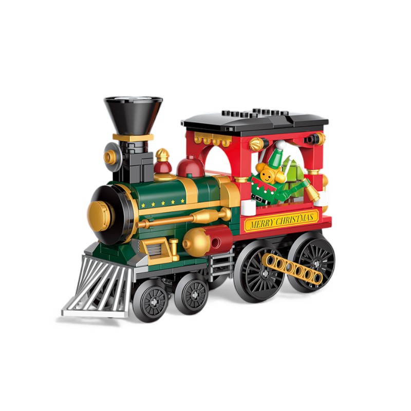 Christmas Holiday Train & Scene Building Block Set