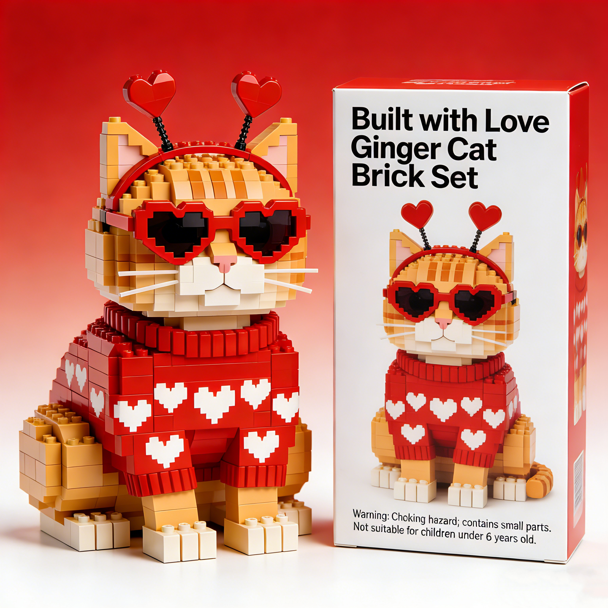 🧡Love Edition Ginger Cat Brick Set