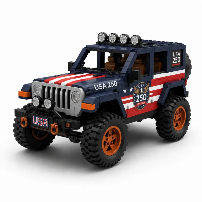 USA 250th Anniversary Semi-Quincentennial Limited Edition Off-Road Jeep Building Block Set
