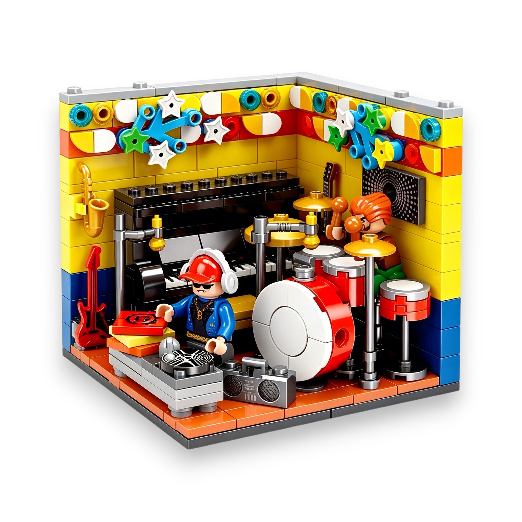 🎧🎸 Live Music Studio Band Scene Brick Set