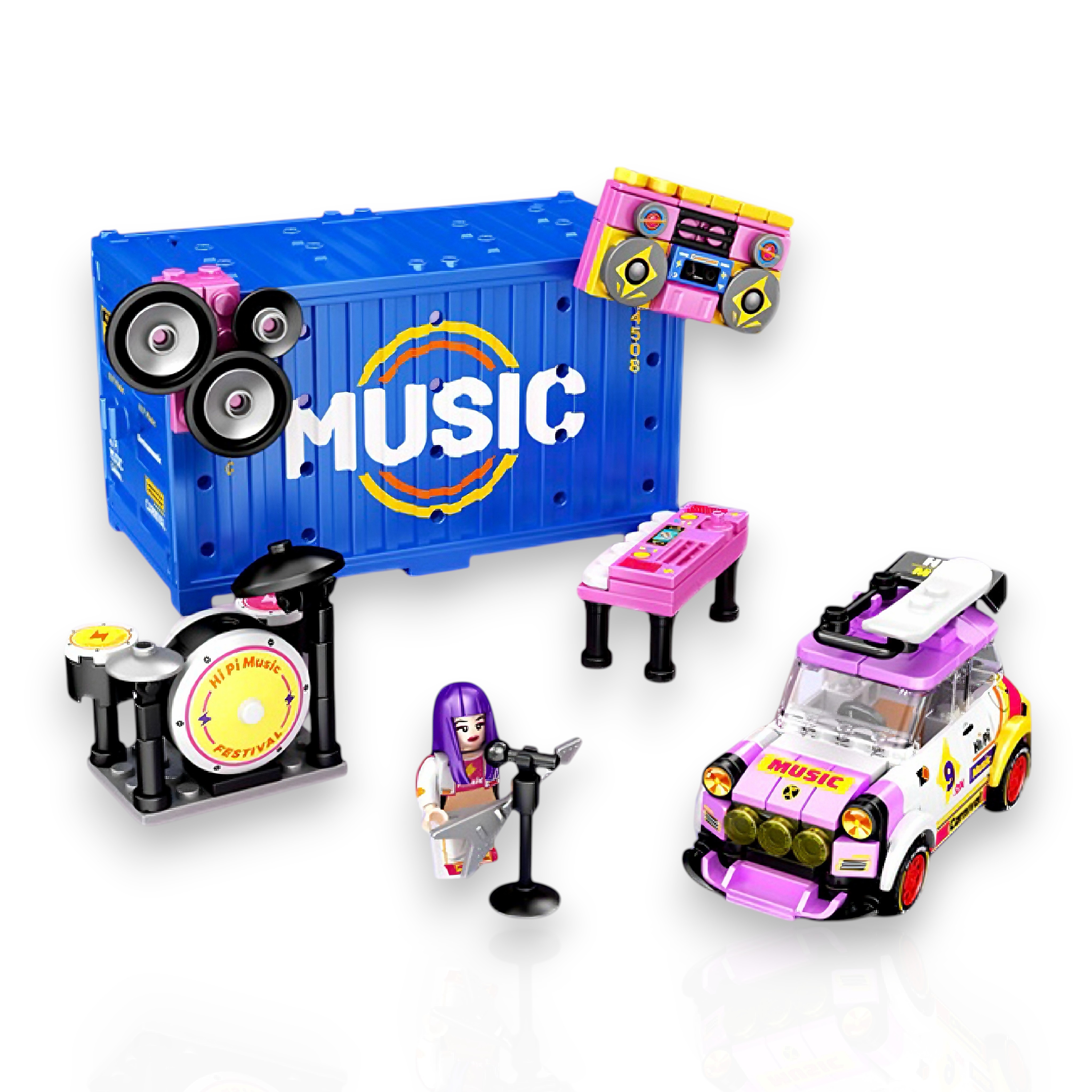 🎵🚚 STREET BEATS Festival Series: Pop Music Container Stage Brick Set