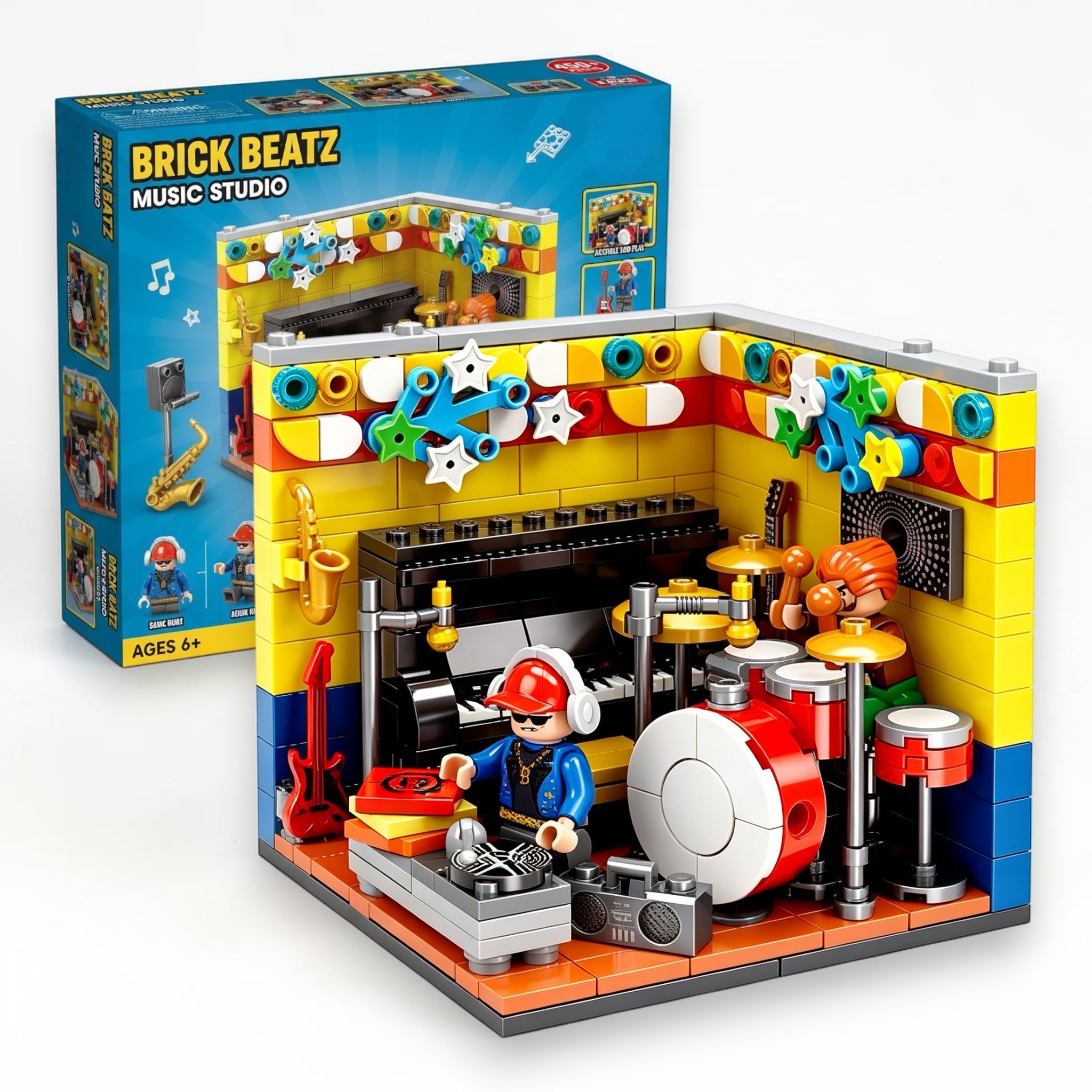 🎧🎸 Live Music Studio Band Scene Brick Set