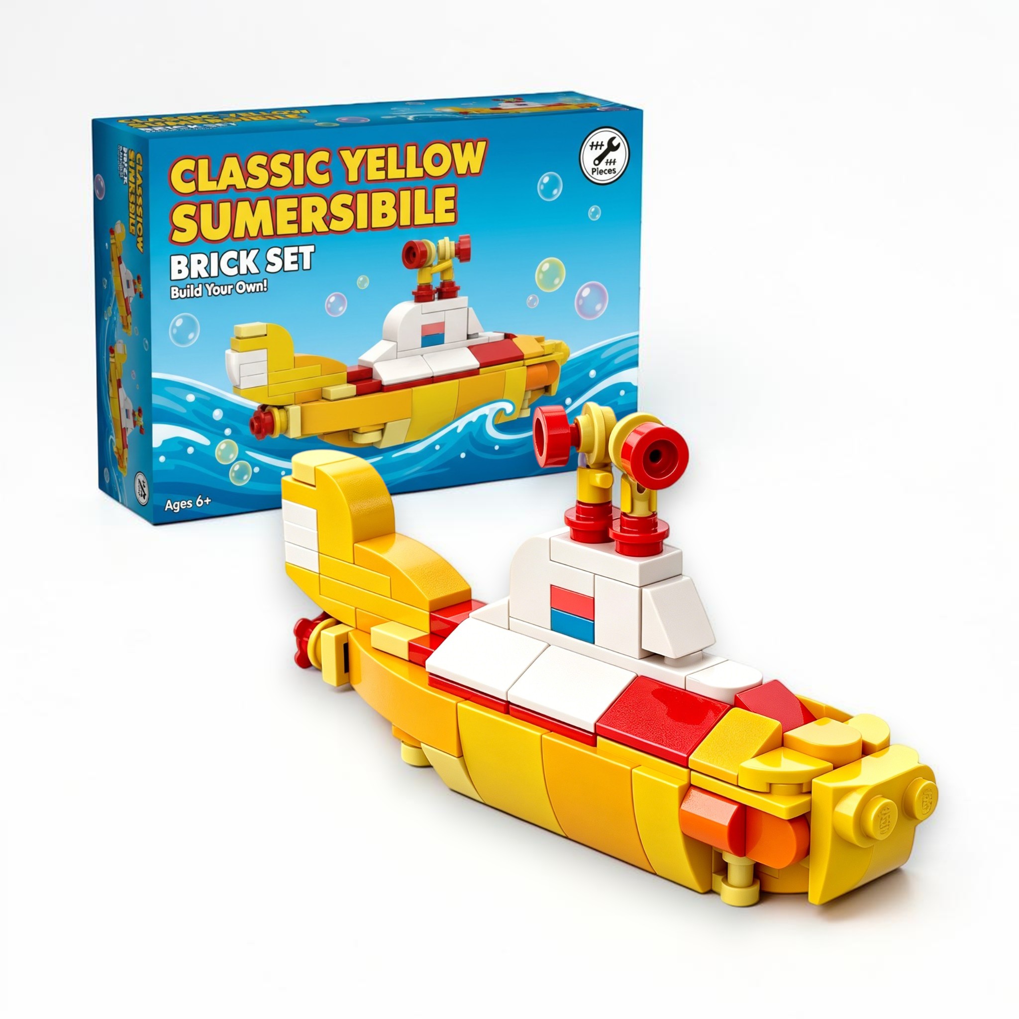🌊 Classic Yellow Submersible Brick Set