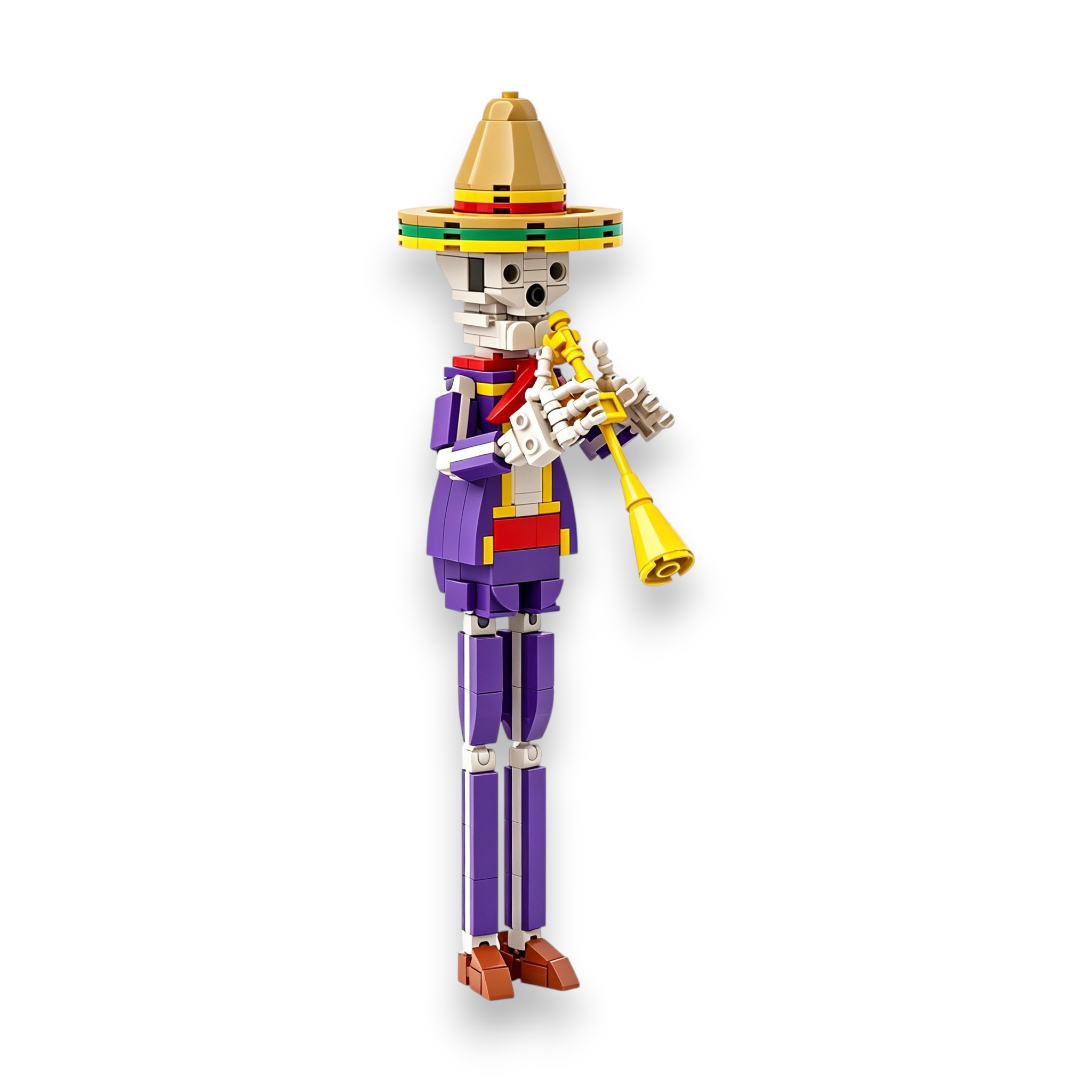 💀🎺Día de los Muertos Mariachi Skeleton Trumpeter Limited Edition Brick Set