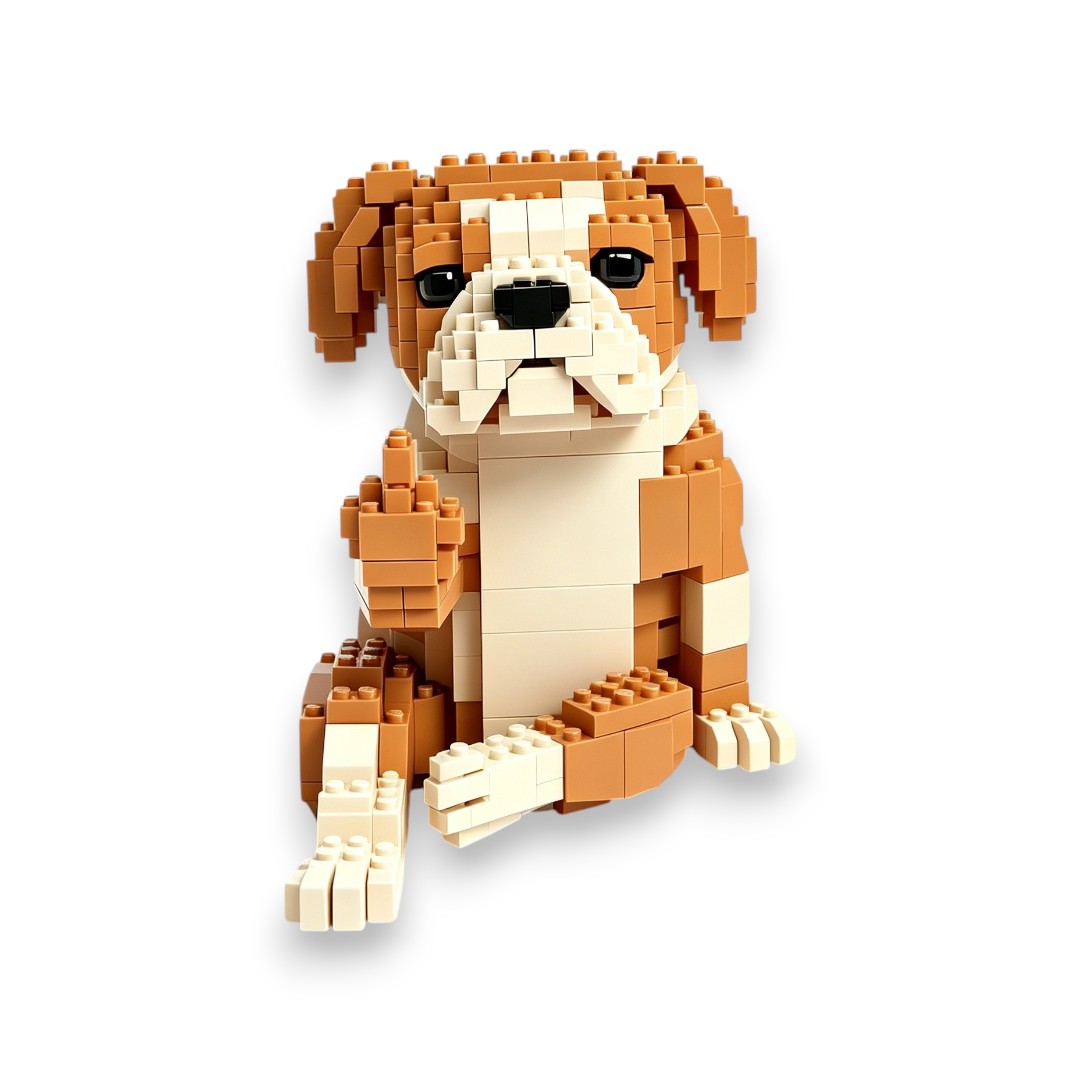 🐶✨Sassy English Bulldog Brick Set