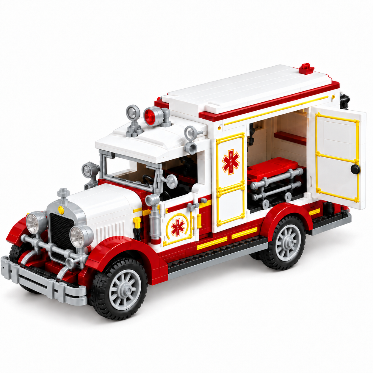 Vintage Emergency Ambulance Display Building Set
