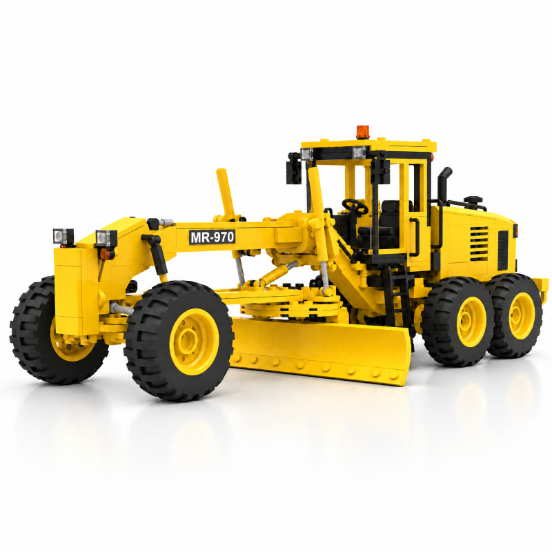 MR-970 Motor Grader Building Block Set – Heavy Construction Machinery Collectible