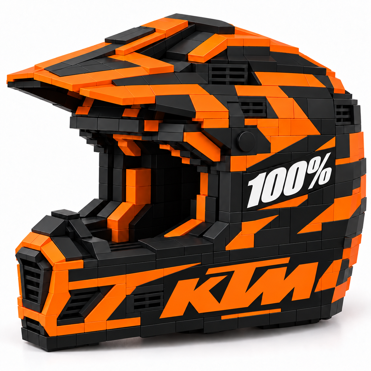 Motocross Helmet Building Set – Orange & Black Edition