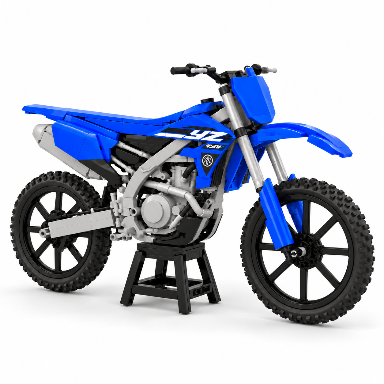 Blue Dirt Bike Building Set – Off-Road Motorcycle Model