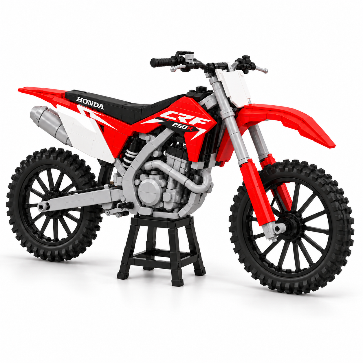 Red Dirt Bike Building Set – Off-Road Motorcycle Model