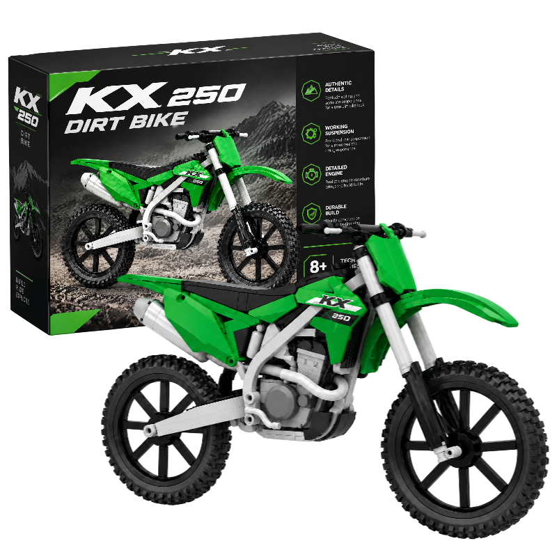 Green Motocross Motorcycle Building Blocks – Racing Edition