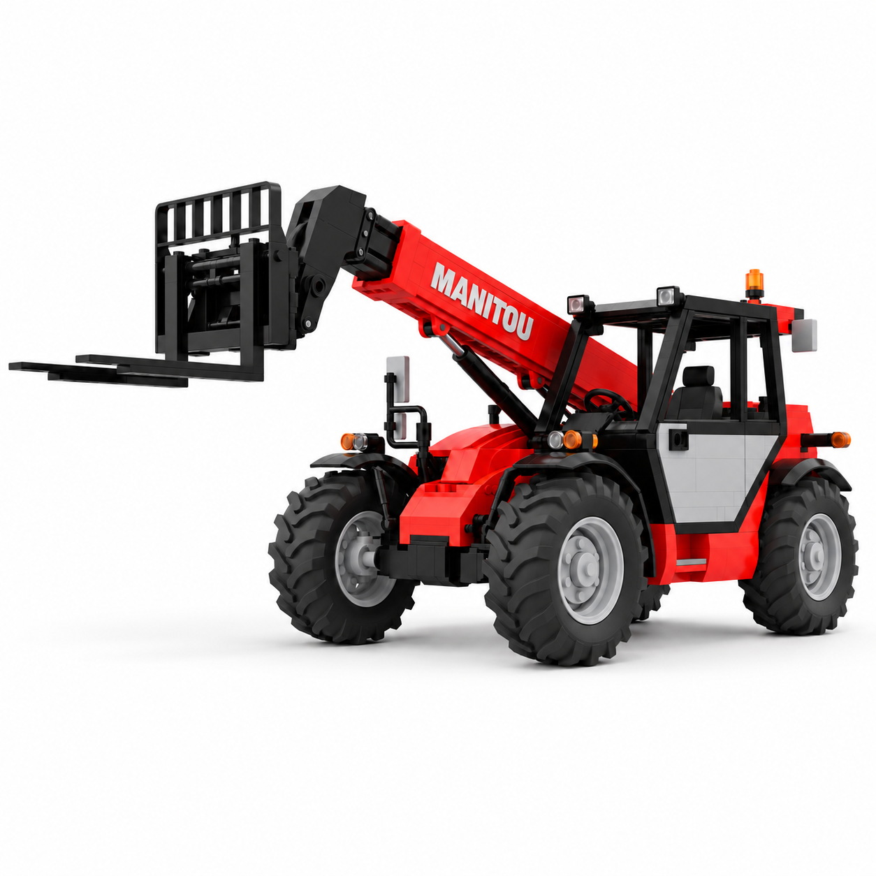 Telehandler Building Blocks Set – Heavy-Duty Construction Vehicle Model