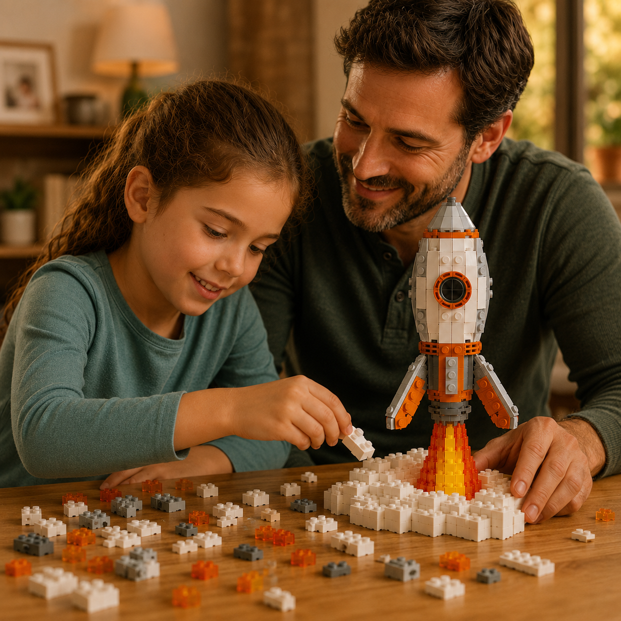 🚀 Collectible Retro Rocket Launch Brick Set ✨ – Brixzoom