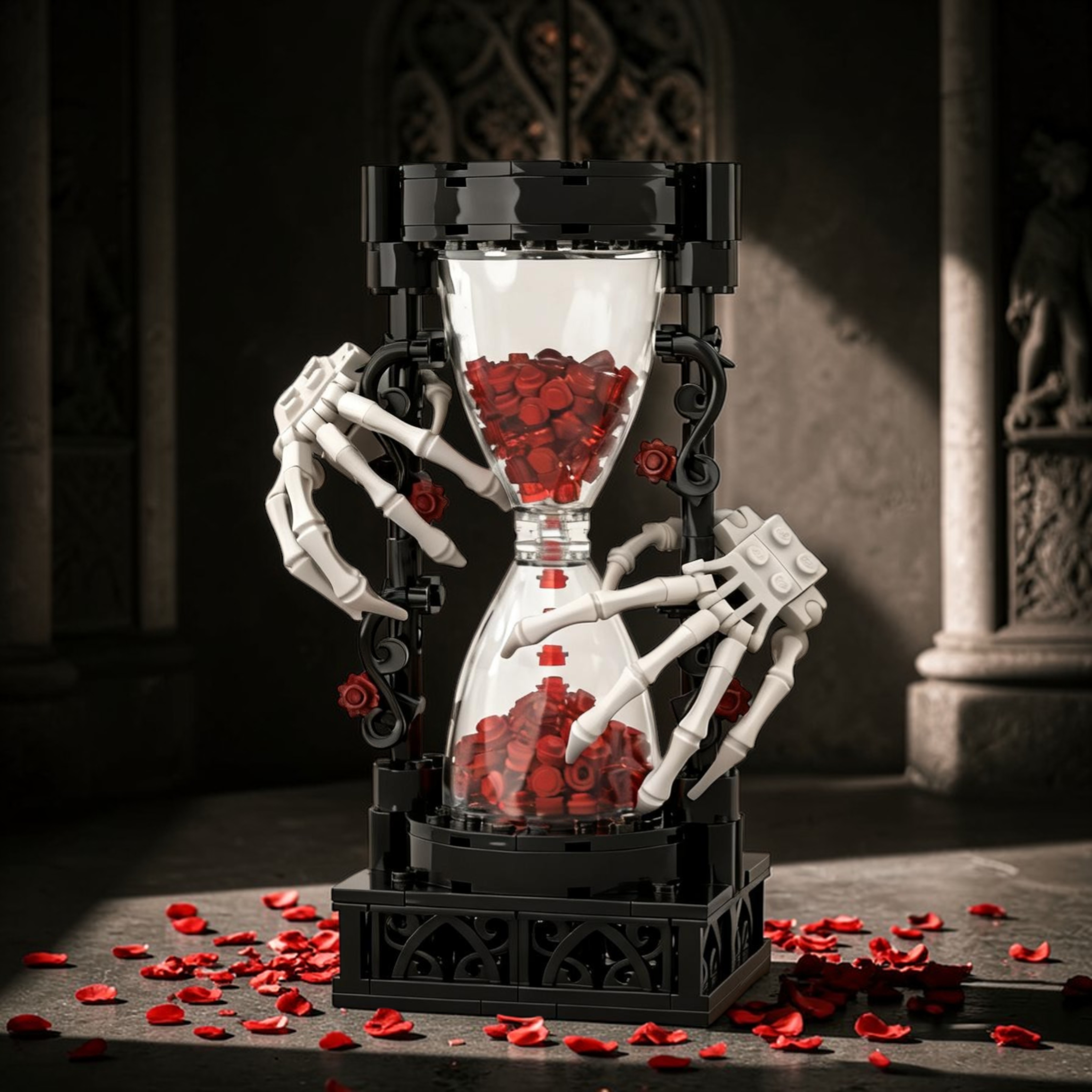 Eternal Bloom - Gothic Rose Hourglass⏳💀🌹