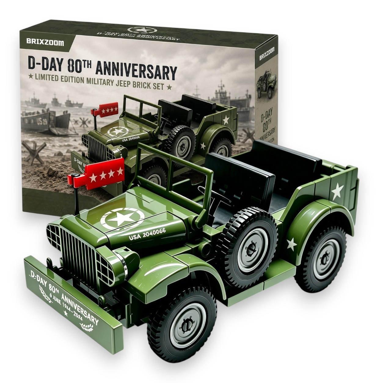 🚙 D-Day 80th Anniversary Limited Edition Military Jeep Brick Set