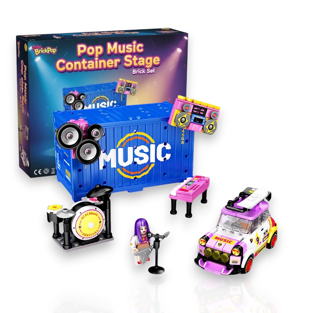 🎵🚚 STREET BEATS Festival Series: Pop Music Container Stage Brick Set