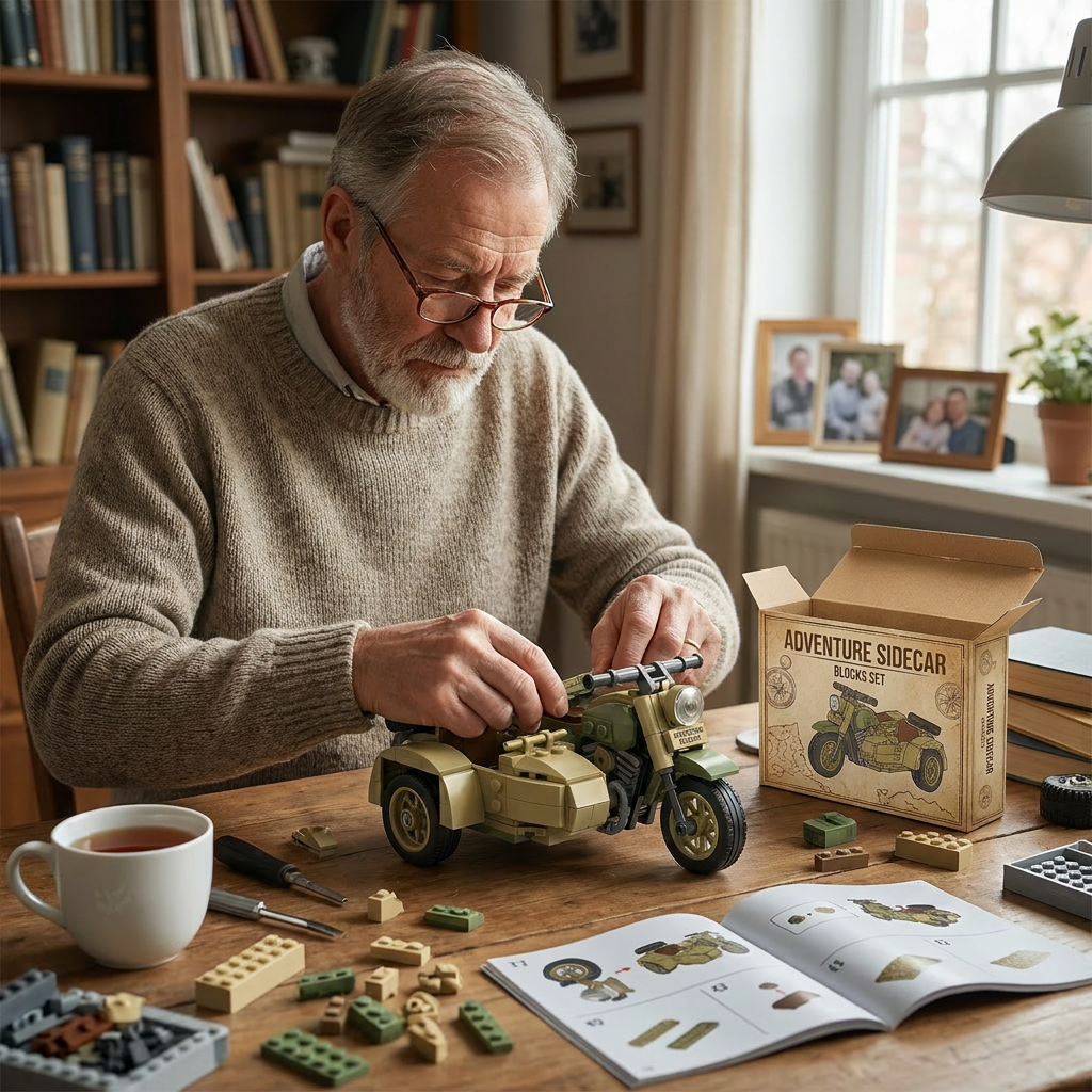 1940s Adventure Sidecar Motorcycle Brick Set – Limited Collector’s Edition