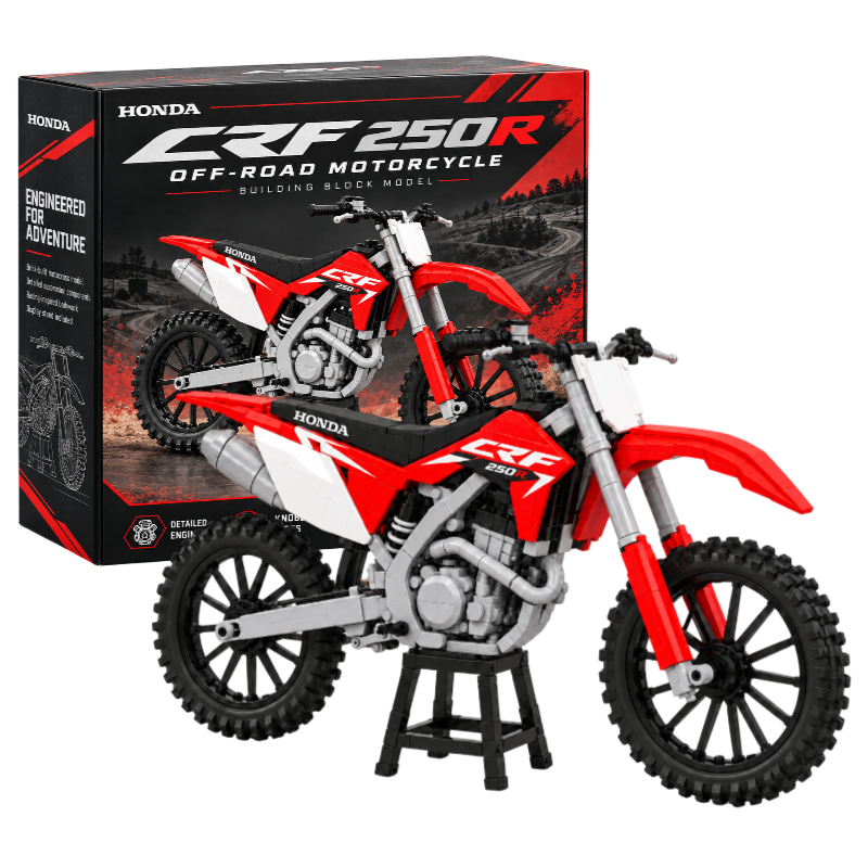 Red Dirt Bike Building Set – Off-Road Motorcycle Model