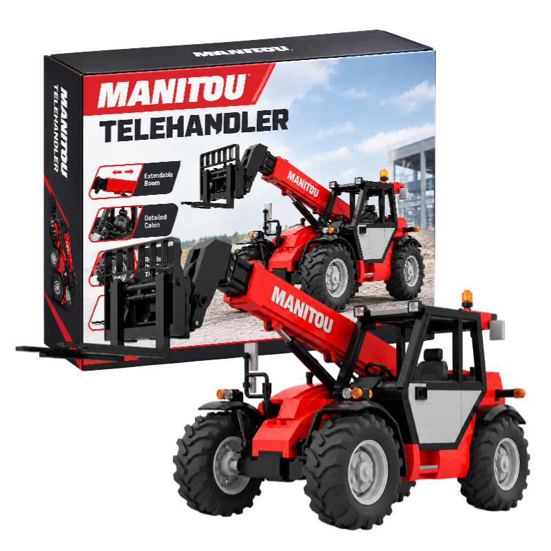 Telehandler Building Blocks Set – Heavy-Duty Construction Vehicle Model