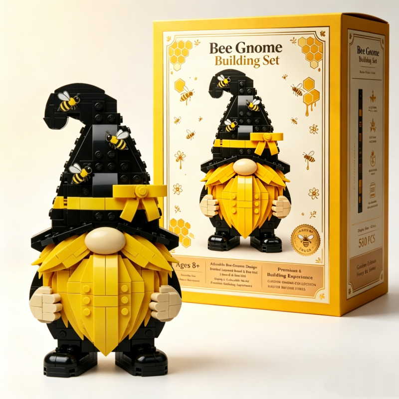 🐝 Bee Garden Gnome Building Block Set