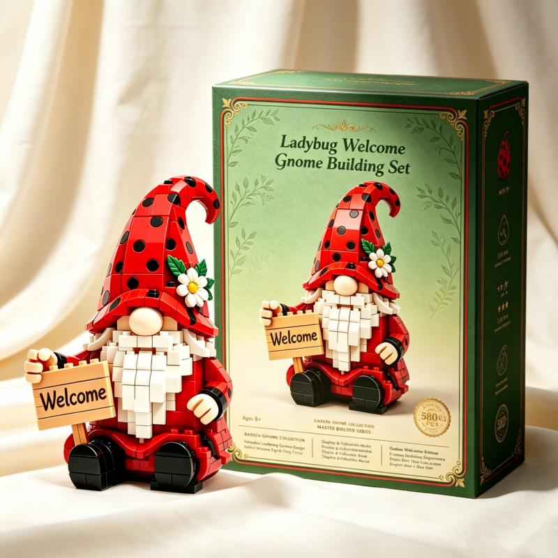 🐞Ladybug Welcome Gnome Building Set – Brixzoom