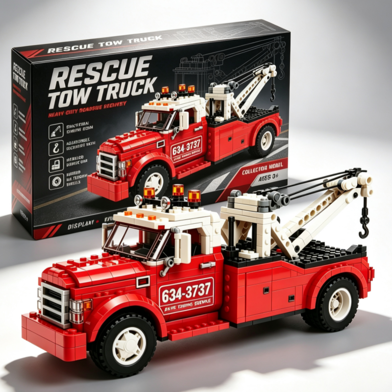 Emergency Rescue Tow Truck Building Block Set
