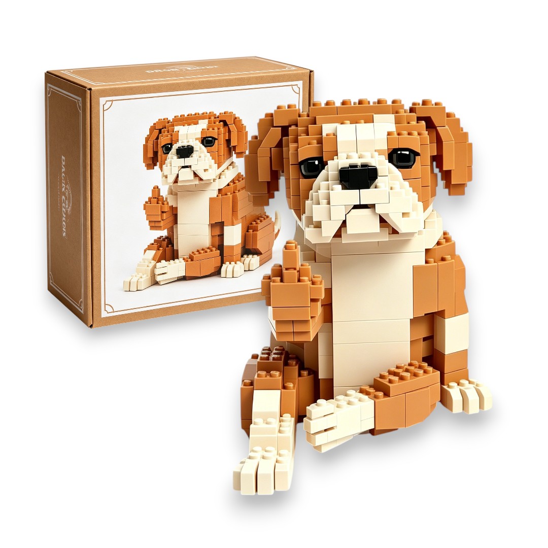 🐶✨Sassy English Bulldog Brick Set