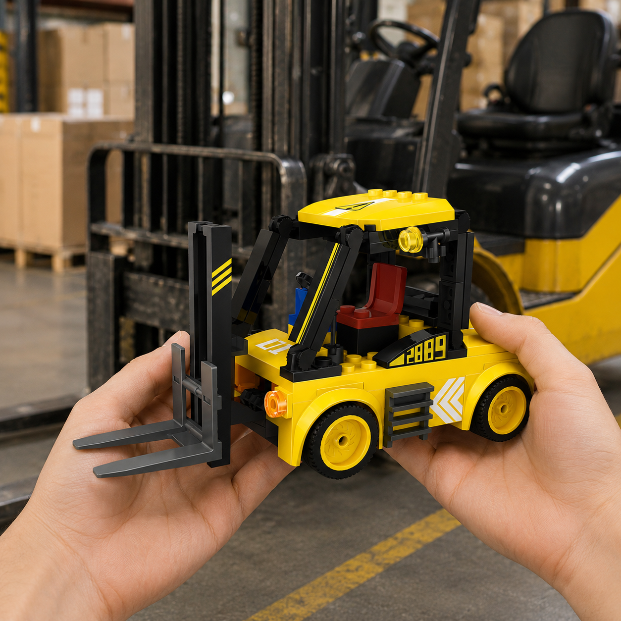 🚜 Heavy-Duty Industrial Forklift Brick Set