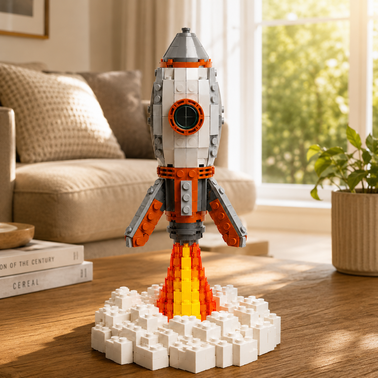 🚀 Collectible Retro Rocket Launch Brick Set ✨ – Brixzoom