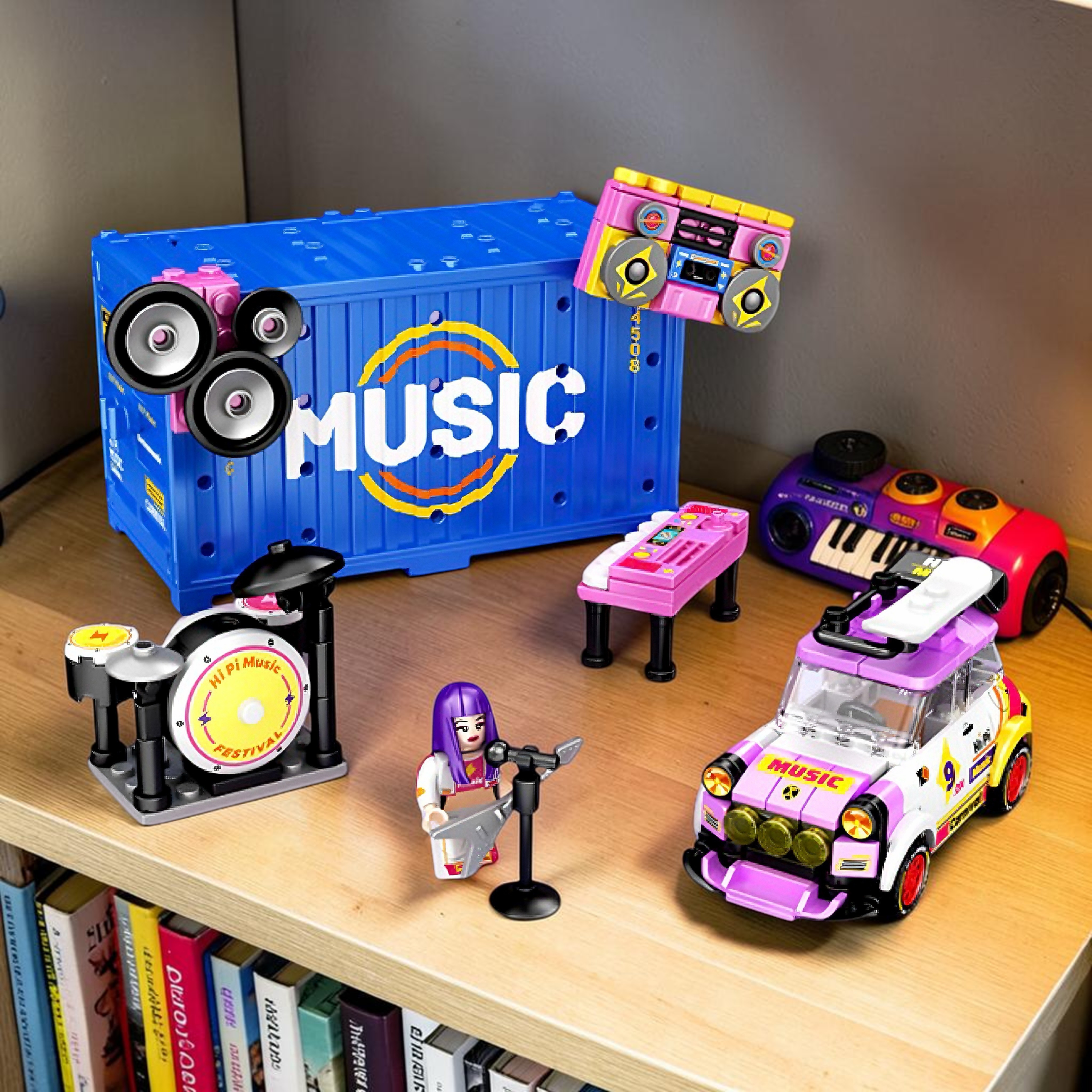 🎵🚚 STREET BEATS Festival Series: Pop Music Container Stage Brick Set