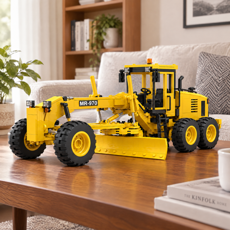MR-970 Motor Grader Building Block Set – Heavy Construction Machinery Collectible