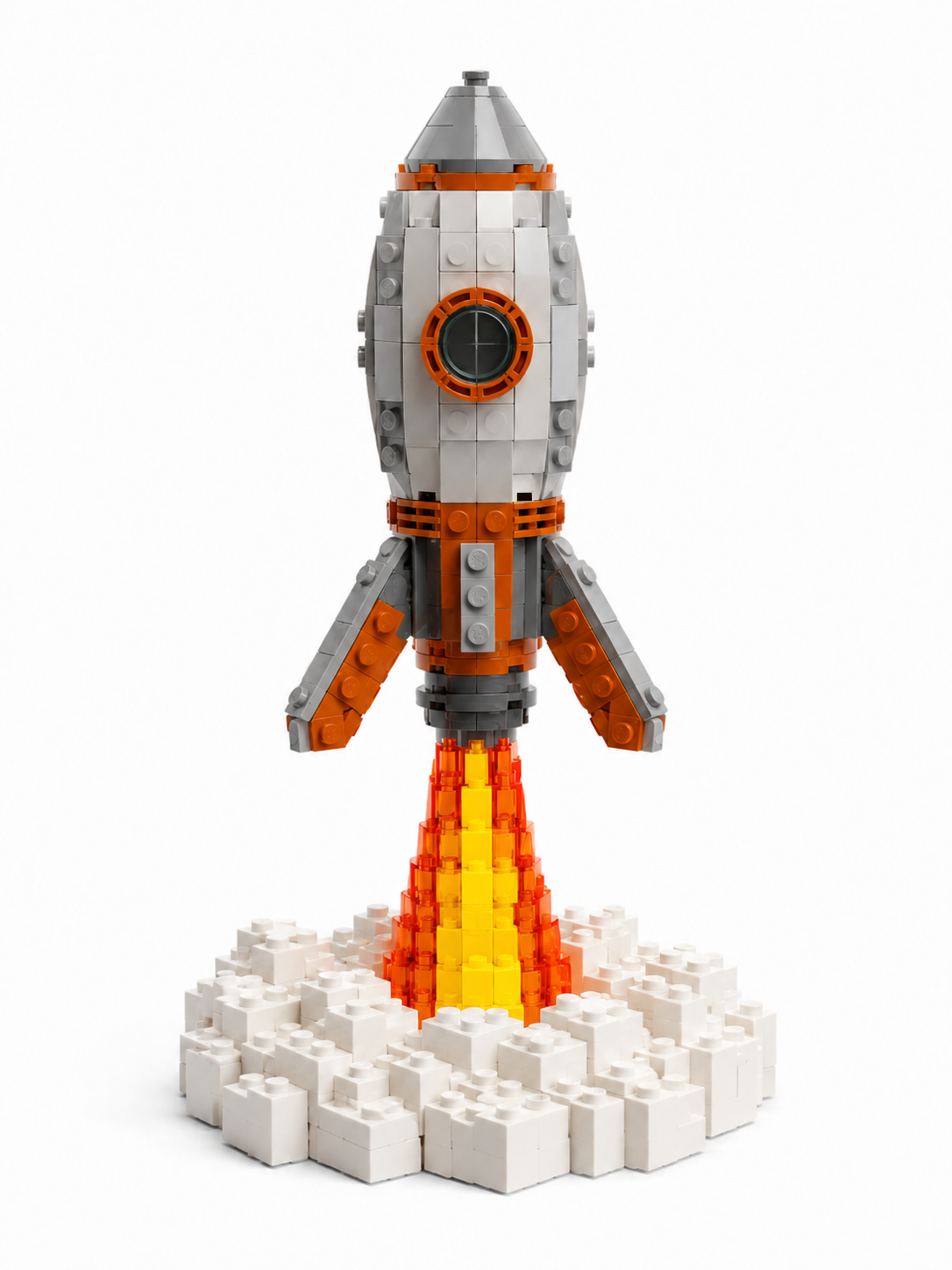 🚀 Collectible Retro Rocket Launch Brick Set ✨