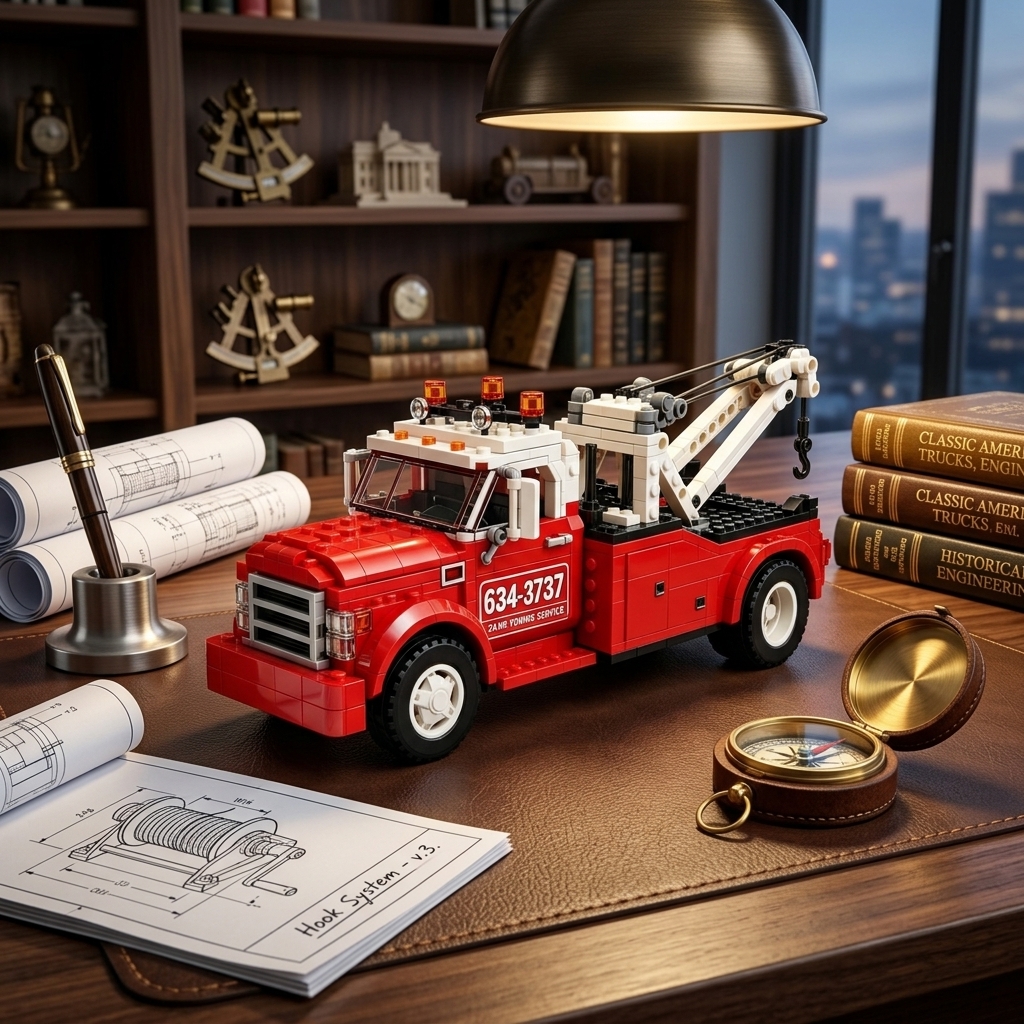 Emergency Rescue Tow Truck Building Block Set
