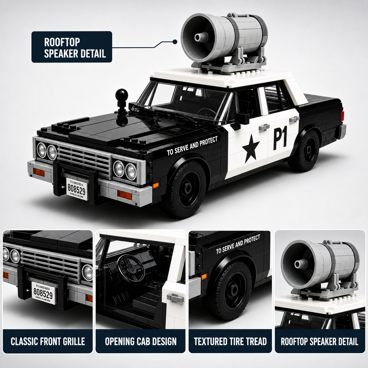 Blues Patrol Cruiser Building Block Set