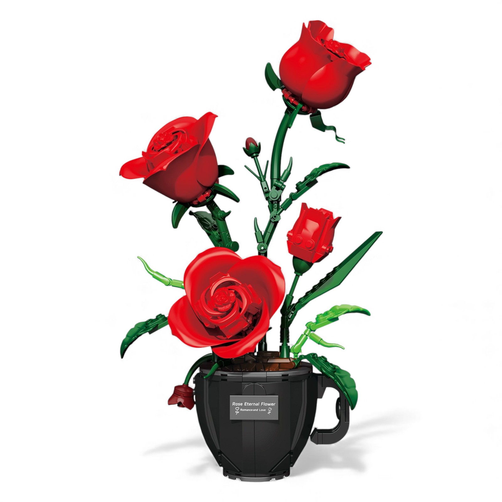 Red Wine Cup Blossom Decor Building Block