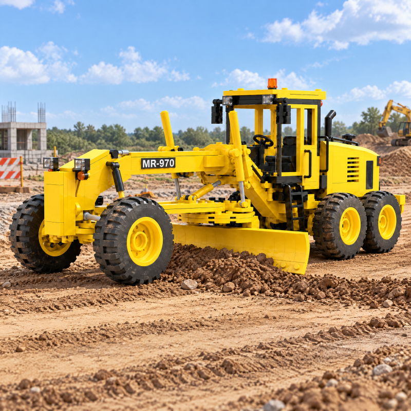 MR-970 Motor Grader Building Block Set – Heavy Construction Machinery Collectible