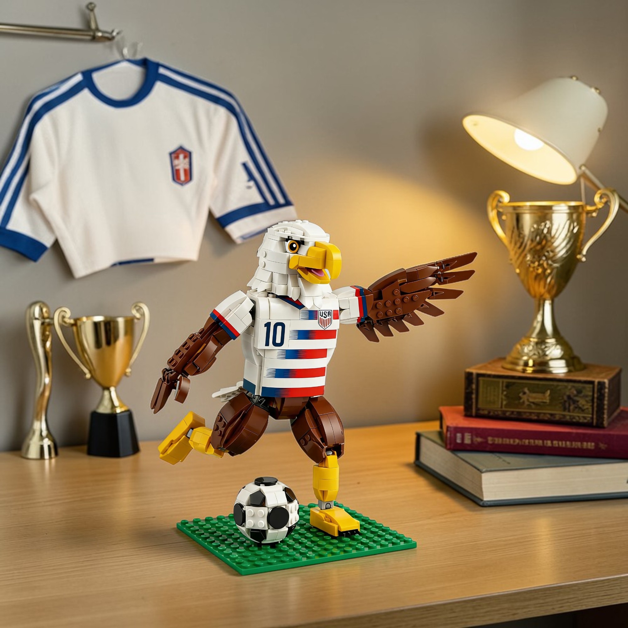 🇺🇸 USA Eagle Soccer Brick Figure
