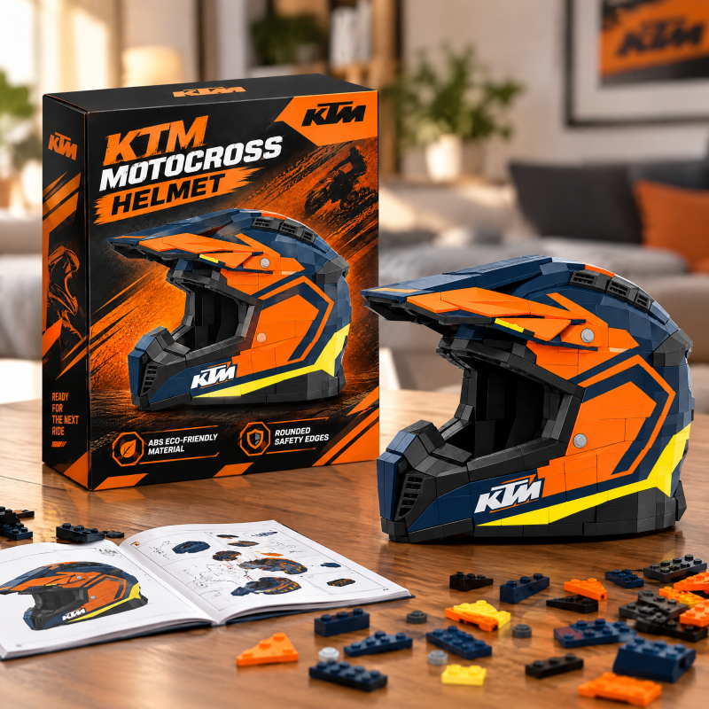 Off-Road Adventure Helmet Brick Model – A Must-Have for Racing Fans