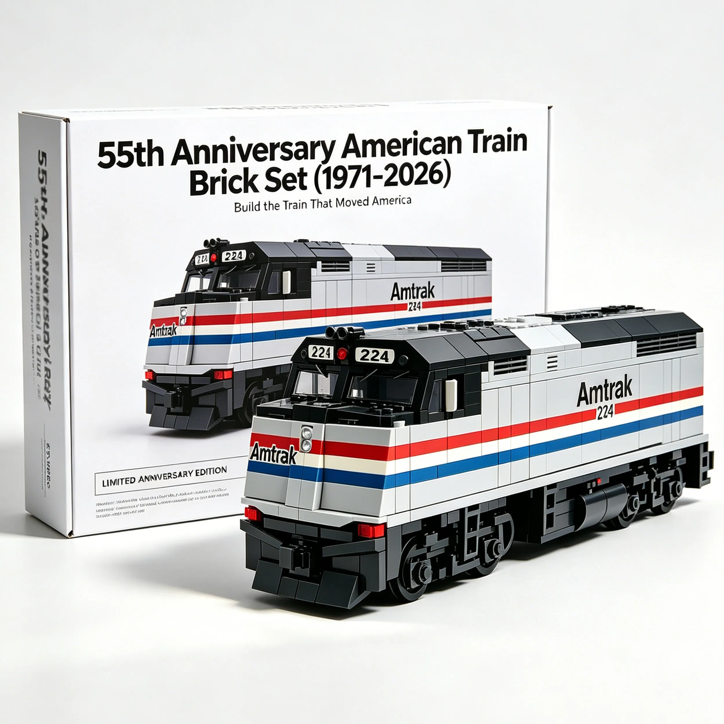🚆55TH ANNIVERSARY AMERICAN TRAIN BRICK SET (1971–2026) – BUILD THE TRAIN THAT MOVED AMERICA HISTORY